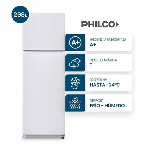 Heladera C/Freezer 298Lts Philco PHCT302B Blanco