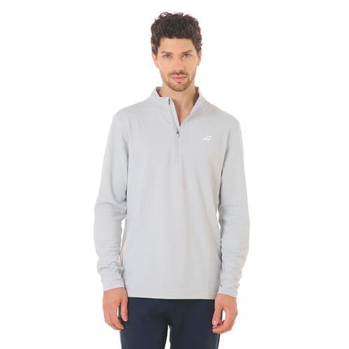 Buzo Térmico Hombre 1/2 Zip Gris Claro