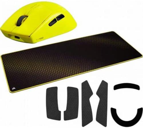 Gabinete Antec VCX200 ELITE RGB Black Mesh 5x120mm RGB Fixed Fans Vidrio Templado + Mouse Corsair M75 Launch Edition SlipStream Wireless 2.4Ghz Bluetooth Yellow RGB 26K 89g 105Hs + Mouse pad Corsair XL Launch Edition 900x400mm