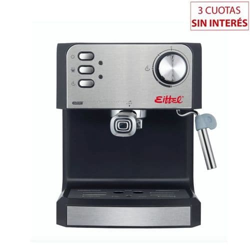 Cafetera Espresso Eiffel E-254 20Bar C/Espumador Negro con Inox