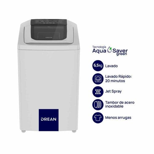 Lavarropas Automático C/Superior Drean LPDR0680TB0 6.5Kgs 800RPM Blanco