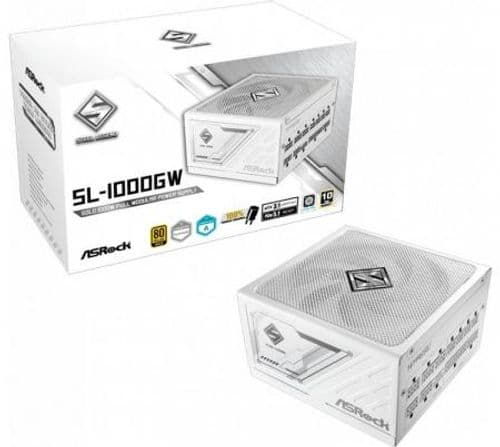 Fuente Asrock 1000W 80 Plus Gold Steel Legend White Full Modular ATX 3.1 PCIe 5.1 Cybenetics Platinum