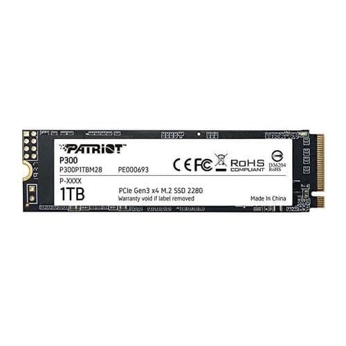 Hd Ssd 1tb Patriot P300 M.2 Nvme Gen3 2100mb/s 2280
