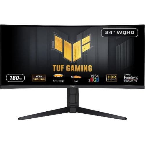 Monitor Gamer Curvo 34" Asus Tuf Gaming Vg34vql3a Va Wqhd 180hz 1ms Hdmi Dp