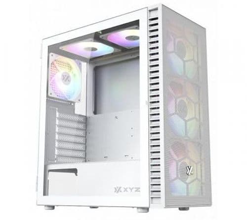 Gabinete XYZ Airone 100 Mesh White 3x140mm + 3x120mm ARGB Fans Vidrio Templado