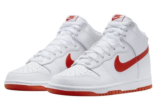Nike Dunk High White Picante Red