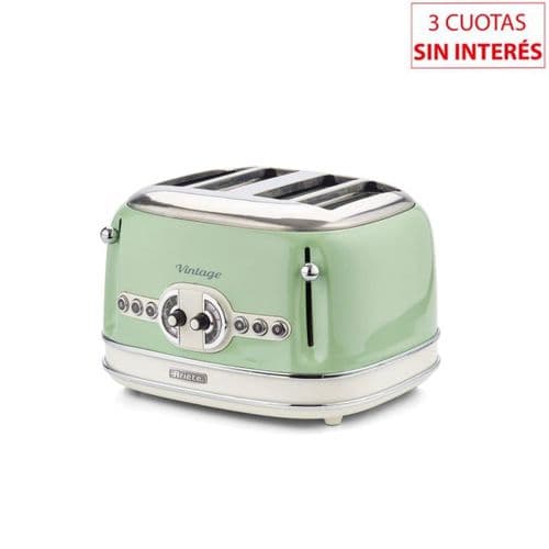 Tostadora Eléctrica Vintage Ariete PA-TO156VE-I 4 Panes Verde