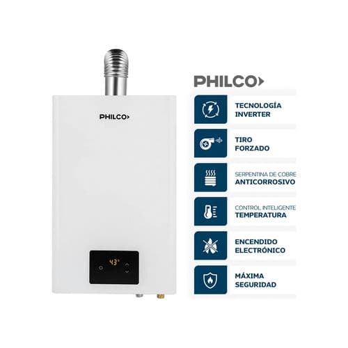 Calefón Automático 14Lts Philco PHCA14B Tiro Forzado Inverter