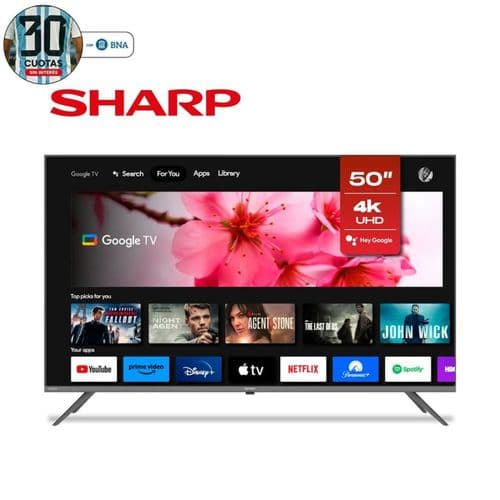 Smart TV 50" Sharp 4K UHD 4T-C50FL6L Google TV Gris