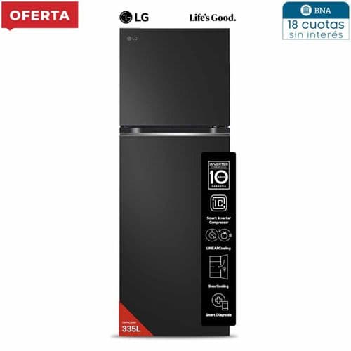 Heladera C/Freezer 335Lts LG VT34BPM DOOR COOLING Inverter Negro Mate