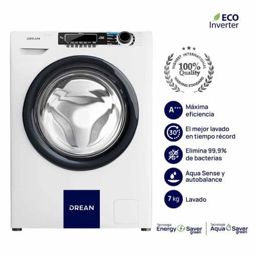 Lavarropas Automático Drean LFDRI10710SB 7Kg 1000rpm Inverter Blanco