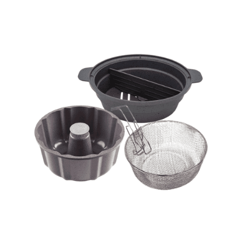 Essen Savarin 24cm, Vaporizador 18/28cm Y Cestillo Freidor Colgante