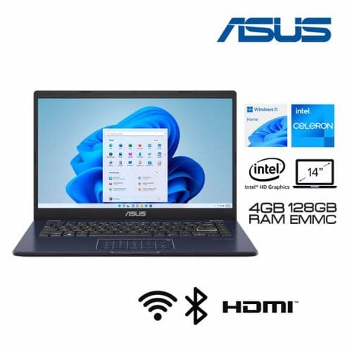 Notebook Asus 14" E410ma Celeron N4020 4gb 128gb W11 Plateada