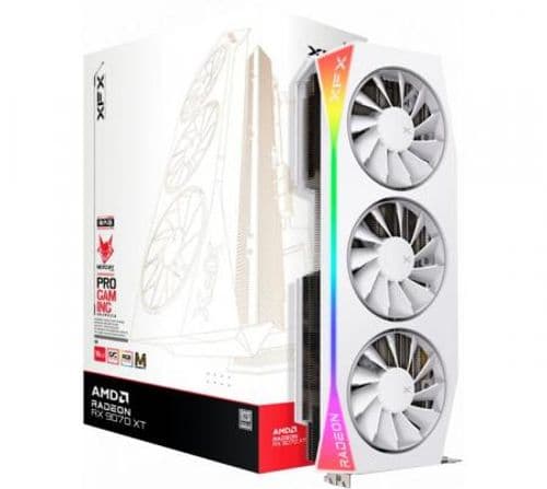 Placa de Video XFX Radeon RX 9070 XT 16GB GDDR6 Mercury OC White Magnetic Air Edition RGB 