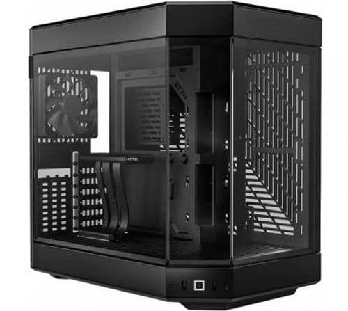 Gabinete HYTE Y60 Pitch Black Vidrio Templado 3x120mm Flow FE12 Fans Vertical GPU Mount Inc. Cable Riser PCIe 4x16 USB-C 3.2