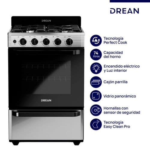Cocina Multigas 56CM 4H Drean CD5603AI0 Inox