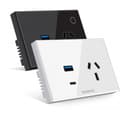Tomacorriente+usb A+usb C Hunnox Smart Tactil Negro thumbnail