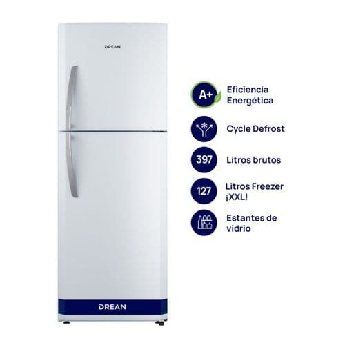 Heladera C/Freezer Cíclica 395Lts Drean HDR400F30B Blanco