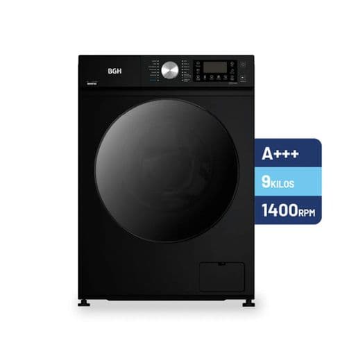 Lavarropas Automático BGH BWFS09N25AR 9Kg 1400rpm Inverter Negro