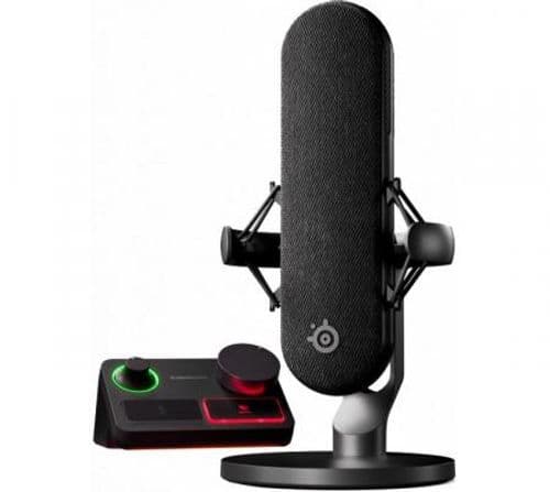 Micrófono SteelSeries Alias PRO Condensador Studio Quality XLR Stream Mixer RGB Niveles de Led ANC USB-C