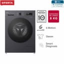 Lavarropas Automático LG WM80MVFS6  8Kg 1200RPM Inverter Direct Drive Grafito Ensencial thumbnail