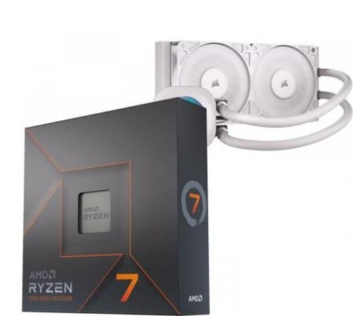 Procesador AMD Ryzen 7 7700X 5.4GHz Turbo + Corsair NAUTILUS 240 RS LCD White Water Cooler