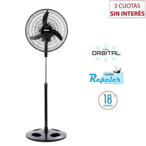 Ventilador de Pie 18" Liliana Orbital VPRN18 Negro c/REPELER