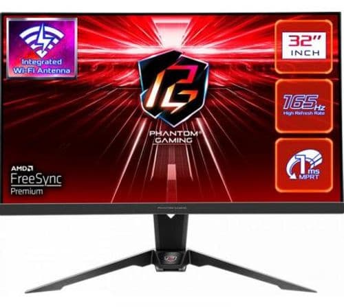 Monitor Gamer AsRock Phantom PG32QF2B 31.5" VA QHD 1440p 165Hz FreeSync Antena WiFi Integrada