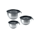 Essen Bowls De Acero Set X 3 Con Tapa (negro) thumbnail