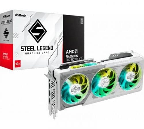 Placa de Video Asrock Radeon RX 9070 XT 16GB GDDR6 Steel Legend