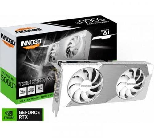 Placa de Video INNO3D GeForce RTX 5060 Ti 16GB GDDR7 Twin X2 OC White
