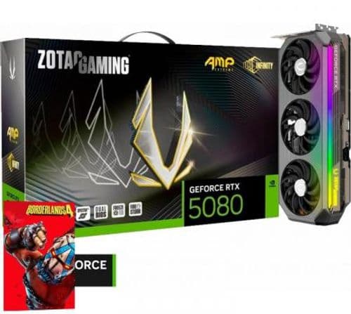 Placa de Video Zotac GeForce RTX 5080 16GB GDDR7 AMP EXTREME INFINITY