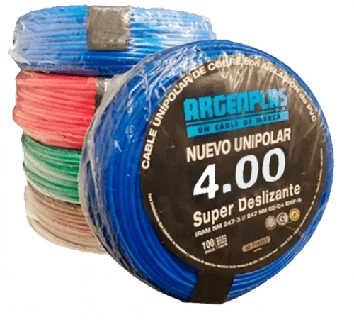 Cable Unipolar 4mm Celeste X1mt - Argenplas