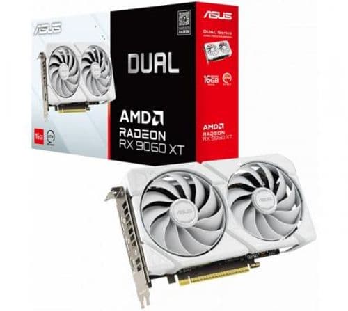 Placa de Video ASUS DUAL Radeon RX 9060 XT 16GB GDDR6 OC White 