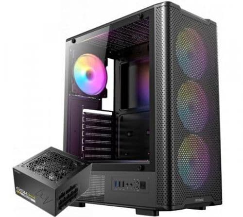 Combo Antec Gabinete VX310 ARGB Black 4x120mm + Fuente Antec 750W 80 Plus Gold Full Modular GSK