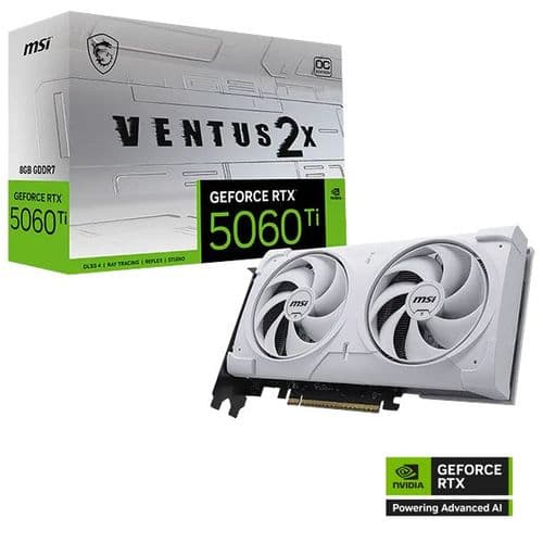 Placa De Video Geforce Rtx 5060 Ti 8gb Msi Ventus 2x Oc White Plus