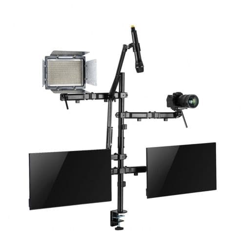 Soporte Intelaid De Escritorio  Setup 2 Moni Camara Cámara Mic Luz It-sdm