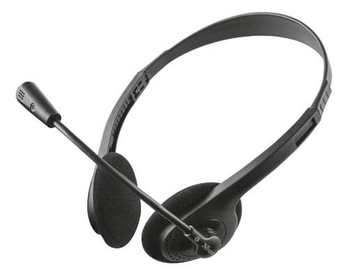 Auriculares Trust Primo Ligeros Con Micrófono Ajustable Negro