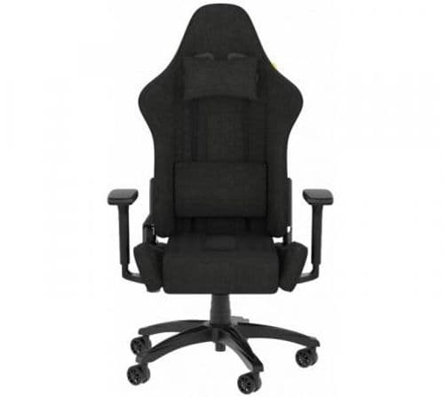 Silla Gamer Corsair TC100 Relaxed Tela Negro 2D (Peso MAX. 120kg)
