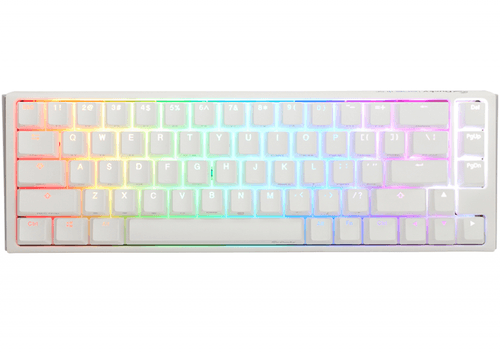 Teclado Mecanico Ducky One 3 Sf Teclas Blancasinterruptor Negro Ingles Pbt Doble Disparo Sin Costuras Estuche Superior Blanco Estuche Inferior Blanco 