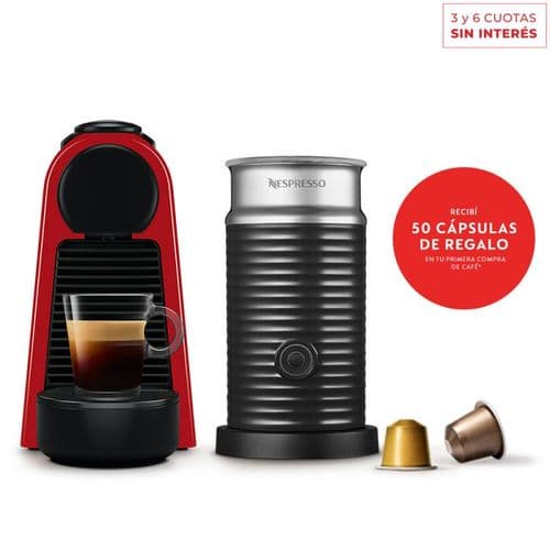 Cafetera Nespresso Essenza Mini Red + Aeroccino A3KD30-AR-RENE2
