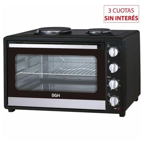 Horno Eléctrico 64Lts BGH BHE64M20A Doble Anafe Negro