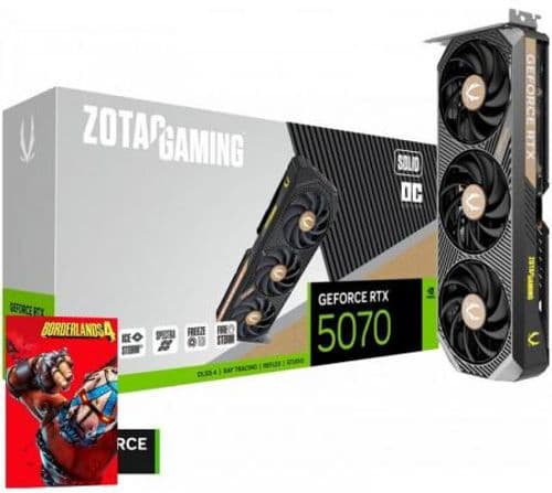Placa de Video Zotac GeForce RTX 5070 12GB GDDR7 SOLID OC