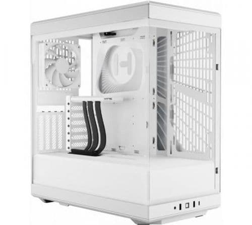 Gabinete HYTE Y40 Snow White Vidrio Templado 2x120mm Fans Vertical GPU Mount Inc. Cable Riser PCIe 4x16 USB-C 3.2