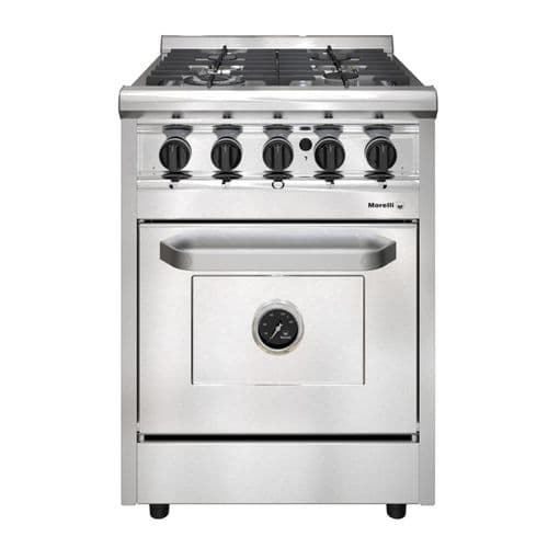 Cocina a Gas 55cm 4H Morelli Forza 550 P/Ciega Inox