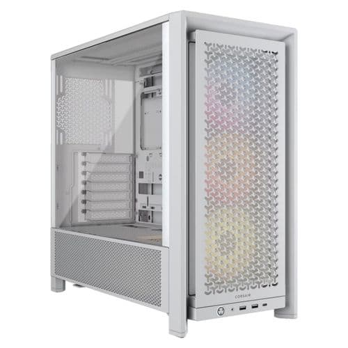 Gabinete Corsair Frame 4000d Rs Vidrio Fan Argb X3 Blanco