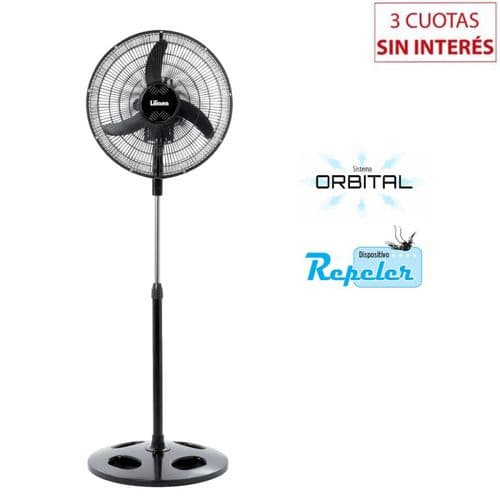 Ventilador de Pie 20" Liliana VPRN20 Orbital Negro c/REPELER