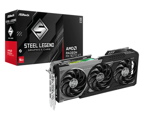 Placa De Video Asrock Rx9070xt 16gb Steel Legend Dark