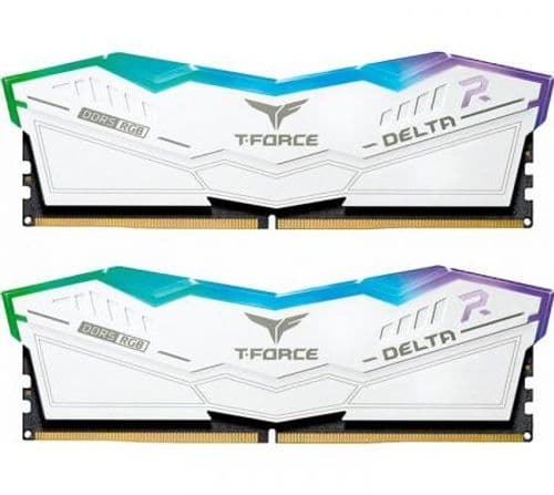 Memoria Team DDR5 64GB (2x32GB) 6400MHz T-Force Delta RGB CL34 White Intel XMP 3.0 / AMD EXPO