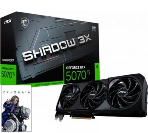 Placa de Video MSI GeForce RTX 5070 Ti 16GB GDDR7 SHADOW 3X OC